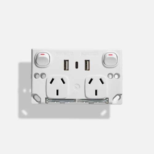 Standard twin GPO with twin USB + C type (4.2A) - Image 2