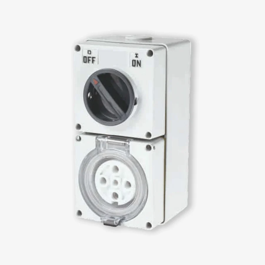 combination switched socket outlet 10A 5 round pins