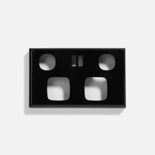 Black standard double power point with double USB (2.1A) (50pcs BULK BUY) - Image 3