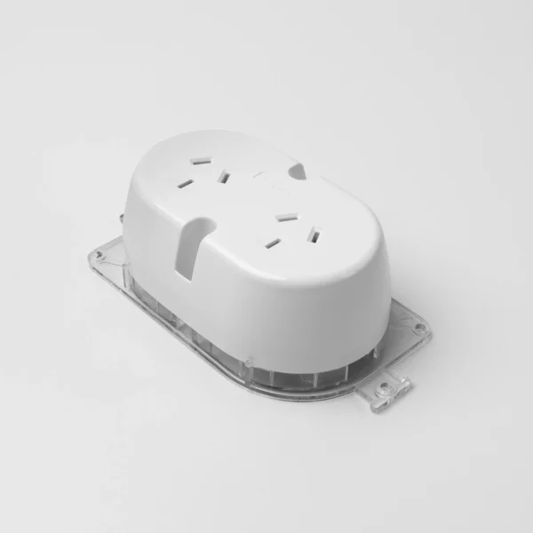Double socket plug base, 250V 10A
