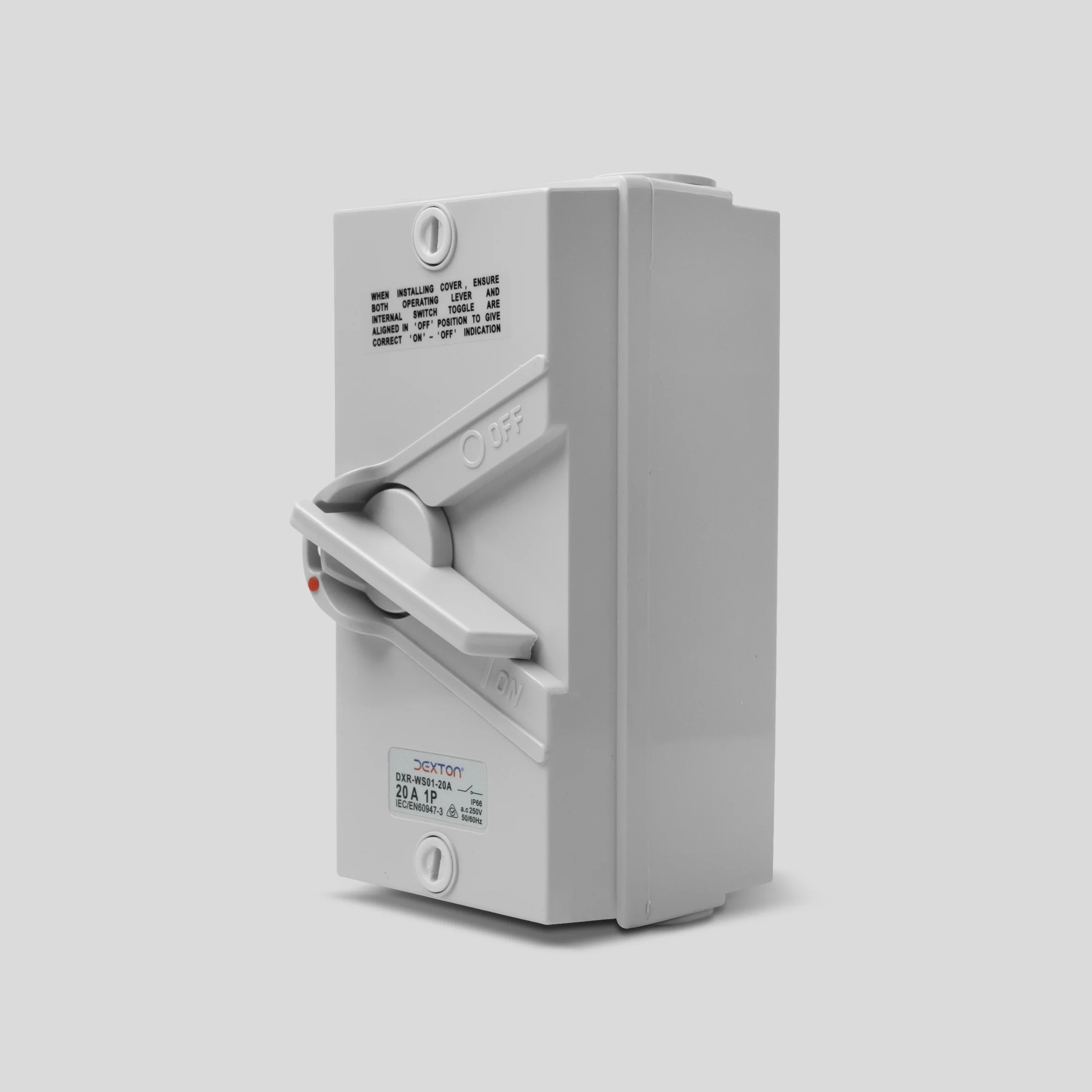 Single Isolating weatherproof 20A IP66 - Dexton
