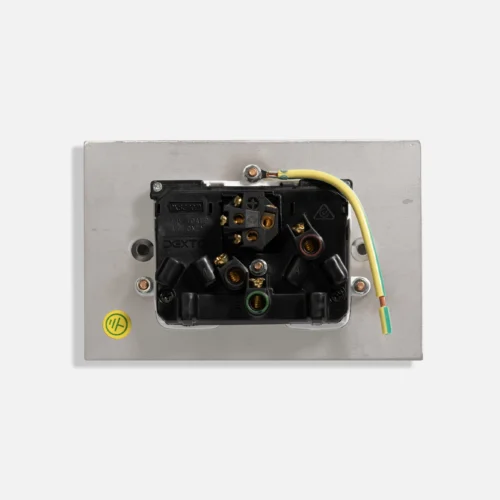 Stainless steel double power point 10A, extra switch 15A - Image 2