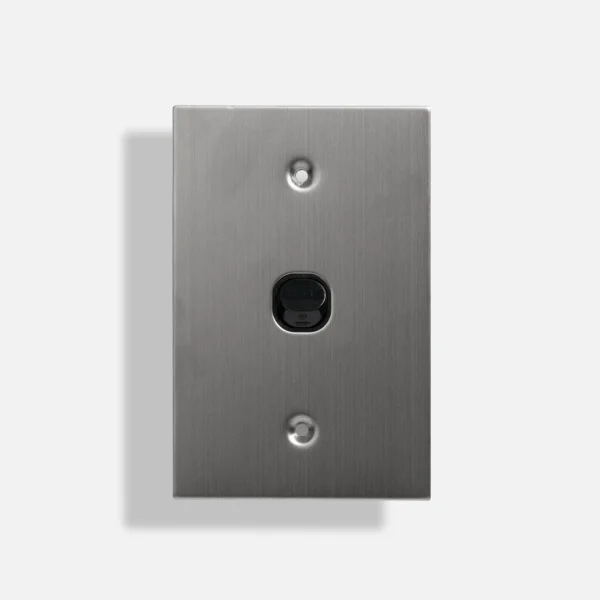 Black one gang stainless steel switch vertical