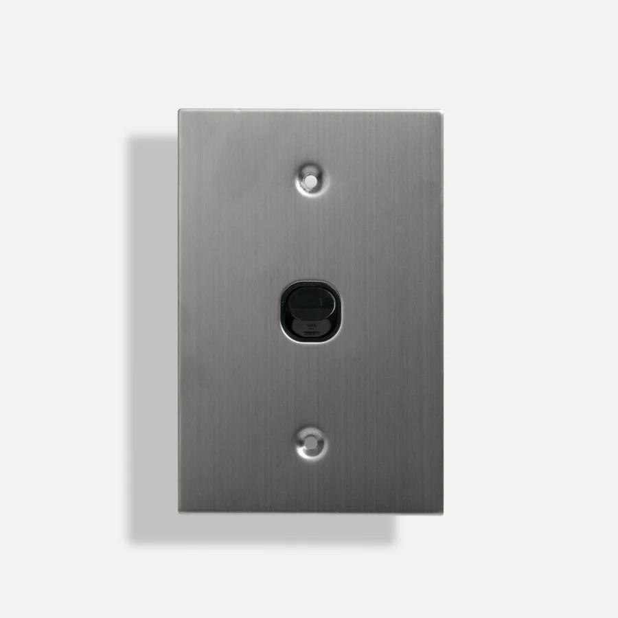 Black one gang stainless steel switch vertical