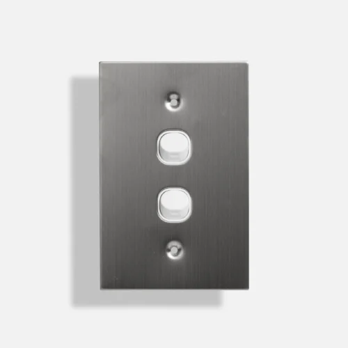 Two gang stainless steel switch vertical - Image 1