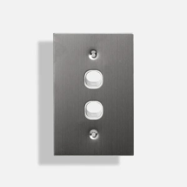Two gang stainless steel switch vertical