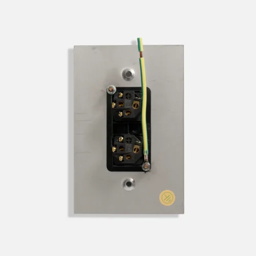 Black two gang stainless steel switch vertical - Image 2