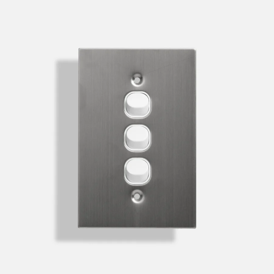 Three gang stainless steel switch vertical