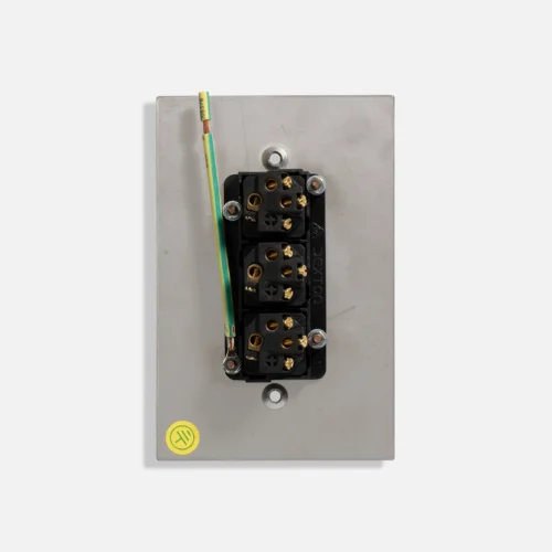 Black three gang stainless steel switch vertical - Image 2