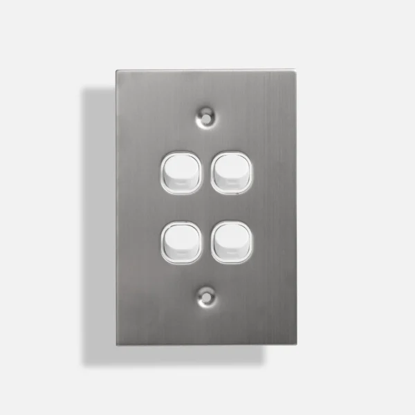 Four gang stainless steel switch vertical