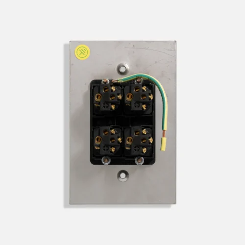 Black four gang stainless steel switch vertical - Image 2