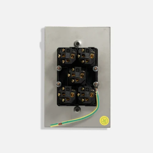 Black five gang stainless steel switch vertical - Image 2