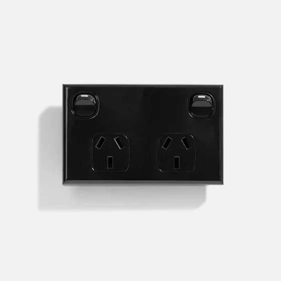 Black standard double power point 10A (500pcs BULK BUY) - Image 1