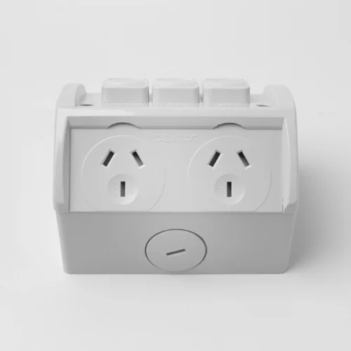 Double weatherproof socket IP53 with extra switch - Image 2