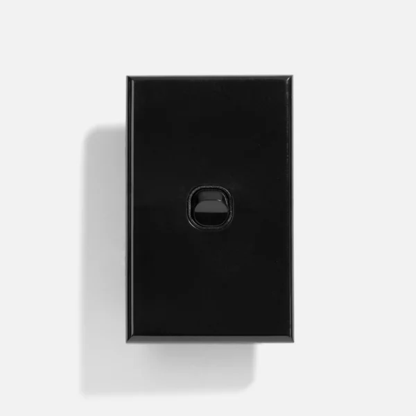 Black standard one gang two way switch 16A