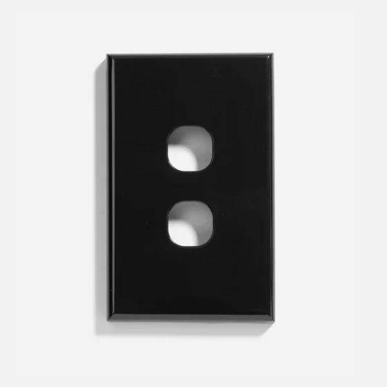 Black standard two gang switch 16A - Image 2