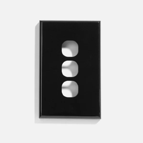 Black standard 3 gang cover & plate only