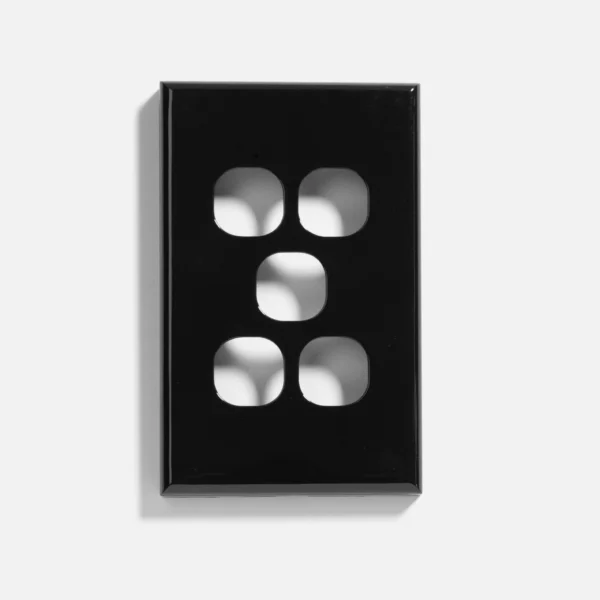 Black standard 5 gang plate & cover only