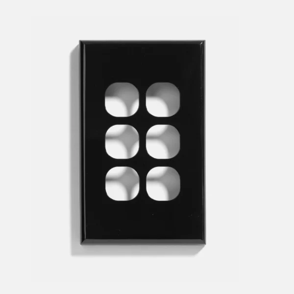 Black standard 6 gang plate & cover only