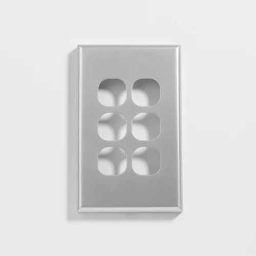 Standard six gang silver switch cover - Image 1