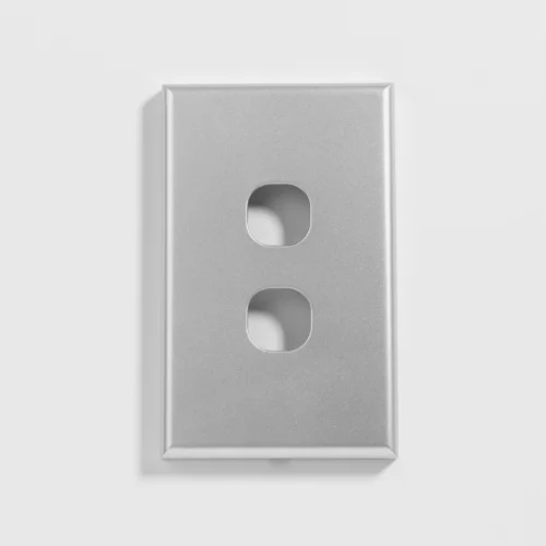 Standard two gang silver switch cover - Image 1