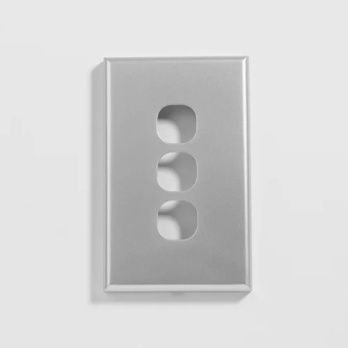 Standard three gang silver switch cover - Image 1