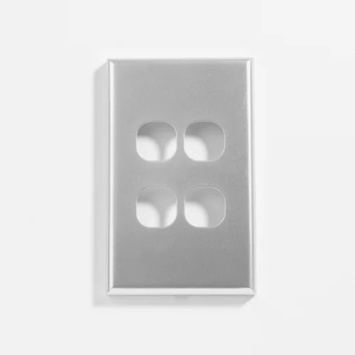 Standard four gang silver switch cover - Image 1