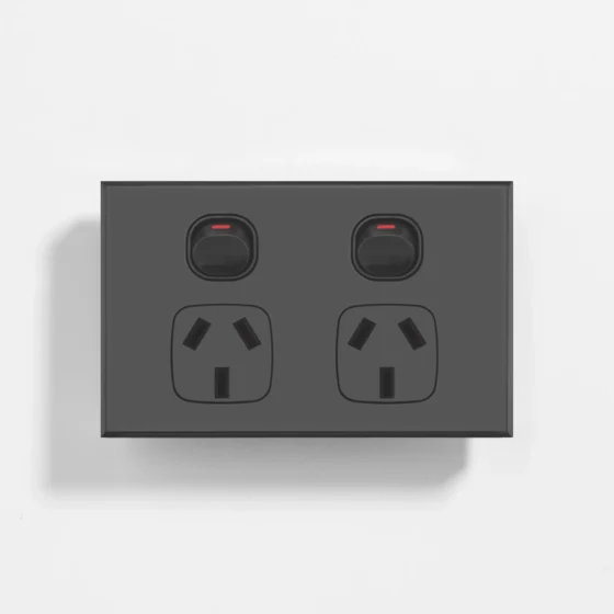 Black slim double black power point 10A - Image 1