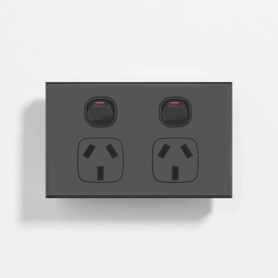 Black slim double black power point 10A