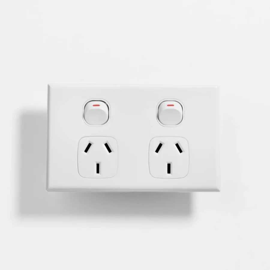 Slim double power point 10A (300pcs BULK BUY)