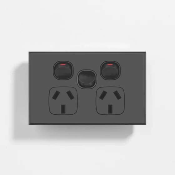 Black slim power point 10A, extra switch 16A - Image 1