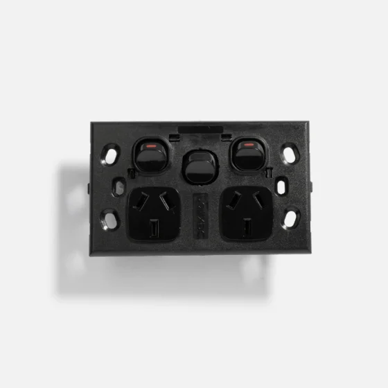 Black slim power point 10A, extra switch 16A - Image 2