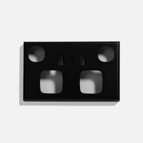 Matte Black double power point with double USB + C type (4.2A) (50pcs BULK BUY) - Image 3