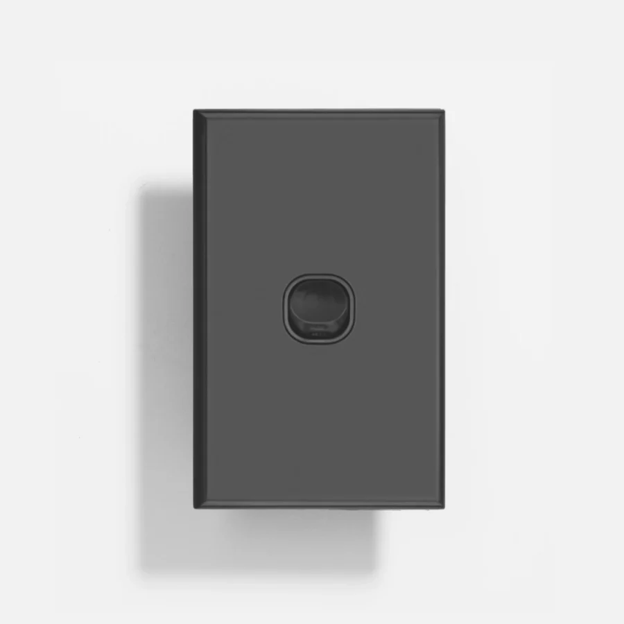 Black slim one gang two way switch 16A