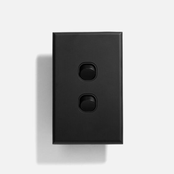 Matte Black slim two gang switch - Image 1