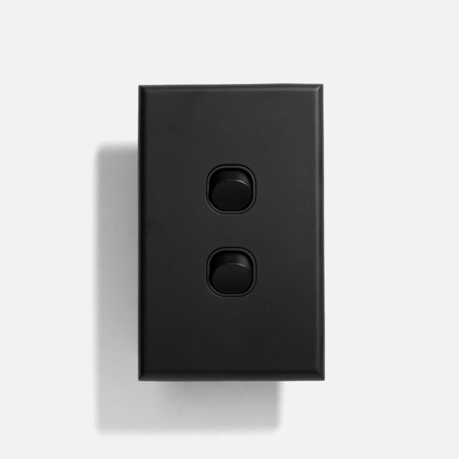 Matte Black slim two gang switch