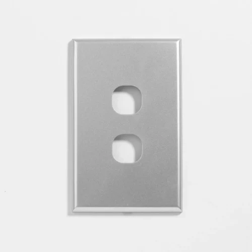 Slim two gang silver switch cover - Image 2