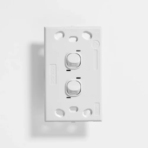 Slim two gang switch 16A vertical - Image 2