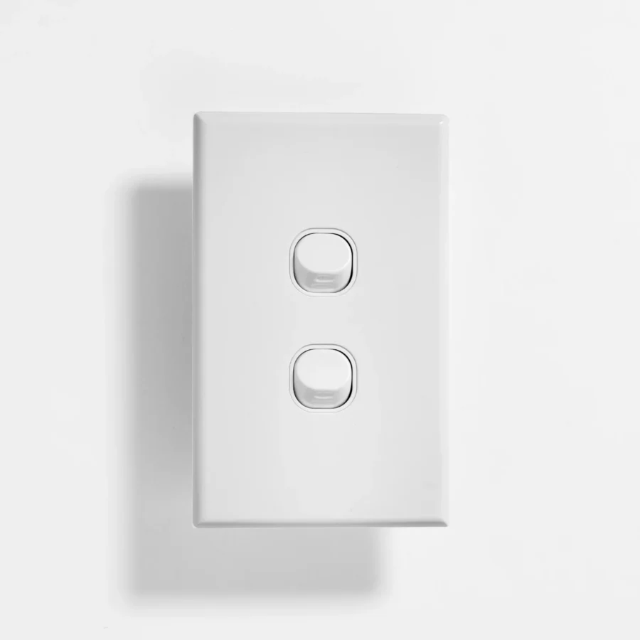 Slim two gang switch 16A vertical