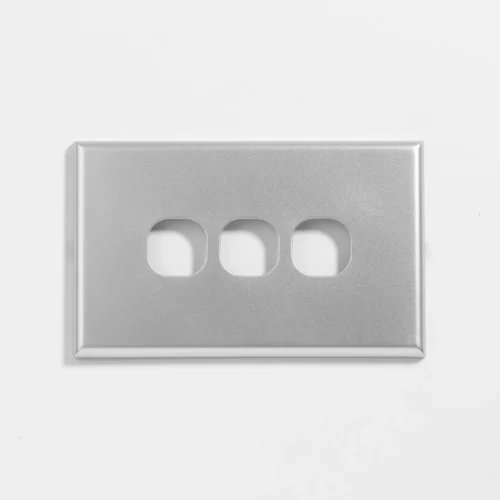 Slim three gang silver switch cover - Image 1