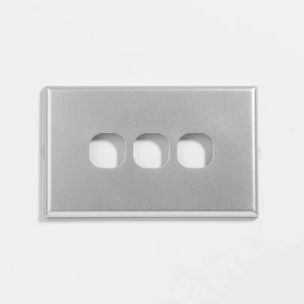 Slim three gang silver switch cover