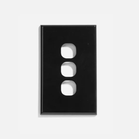 Black slim 3 gang cover & plate only - Image 1