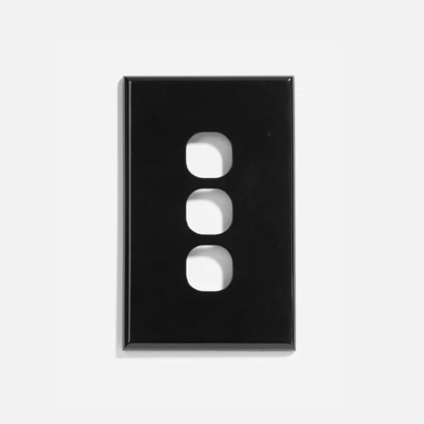 Black slim 3 gang cover & plate only