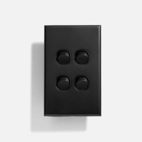 Matte Black slim four gang switch
