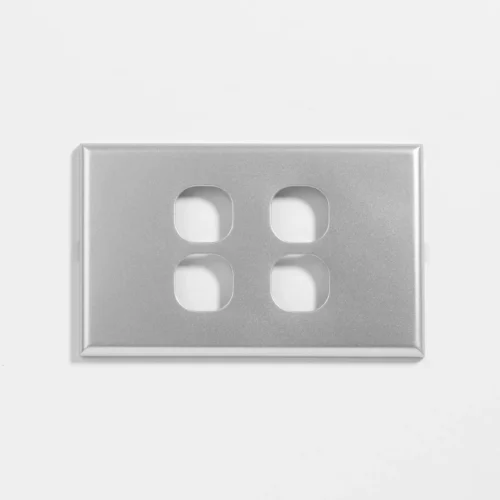 Slim four gang silver switch cover - Image 1