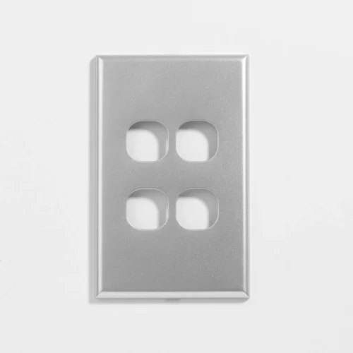 Slim four gang silver switch cover - Image 2