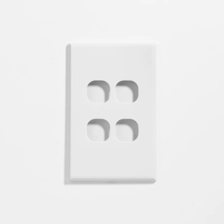 Slim four gang plate & cover only