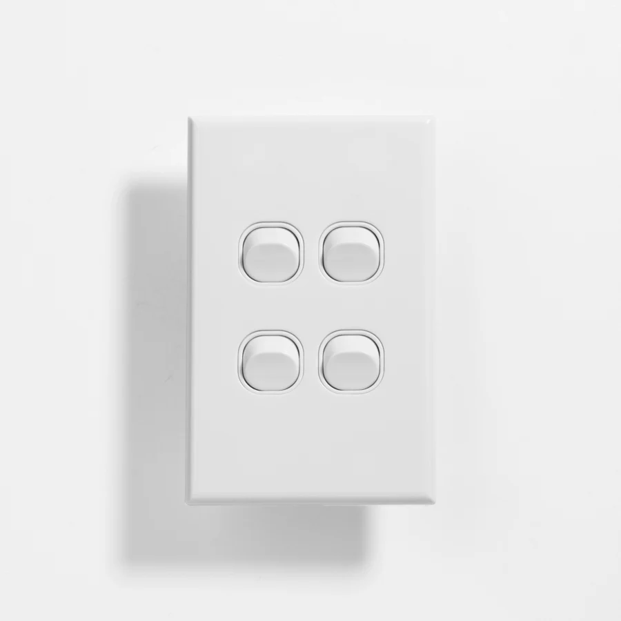 Slim four gang switch 16A vertical