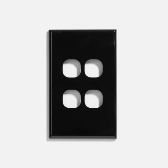 Black slim 4 gang cover and plate only - Image 1