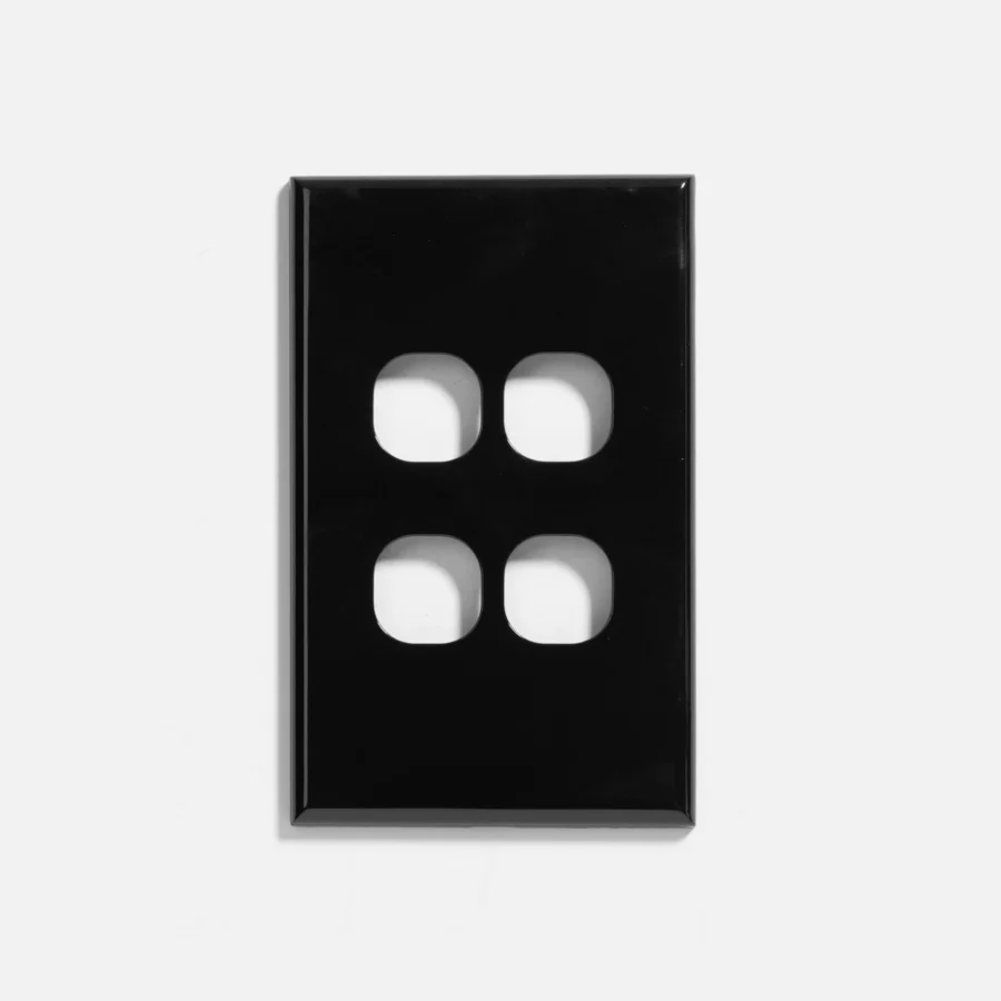 Black slim 4 gang cover and plate only